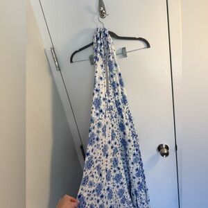 Aakaa plunge maxi halter dress